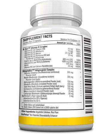 Approved Science Energysyl - Caffeine Free Energy Supplement with Adaptogens B Vitamins & Bioperine - 360 Capsules (2 Pack) - 6 Month Supply - Buy Online on GoSupps.com