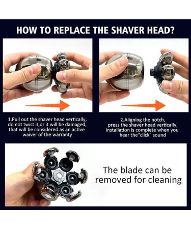 5 in 1 Electric Head Shaver for Men - 7D Floating Cutter Beard Trimmer IPX5 Waterproof USB Wireless Charging - Perfect for Bald Men - Buy Online on GoSupps.com