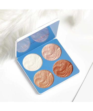 Eyret Highlighter Makeup Palette - 4 Color Eyeshadow Glitter Palette for Women and Girls - Long Lasting Shimmer Illuminator (Silver 3) - Buy Online on GoSupps.com