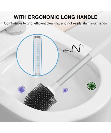 SetSail Silicone Toilet Brush with Holder - Ventilated Cleaner for Bathroom Scrubber Cleaning - Buy Online on GoSupps.com