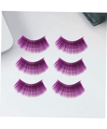FRCOLOR Devise 9 Pairs Halloween Fiber Of Dramatic Girls Mascara Costuem Magnetic Eyelashes Woman Flash Cosmetics Shining Carnival Purple Synthetic Up Black Eyelash Beautiful Size 1x3pcs purplex3pcs - Buy Online on GoSupps.com