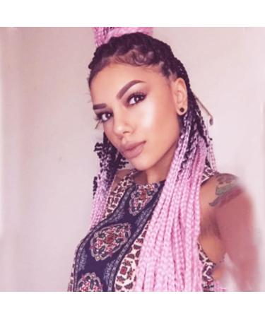LDMY Jumbo Braiding Hair Extensions - 6PC Ombre Black to Light Pink 24 Yaki Synthetic Kanekalon Hair for Women - Shop Internationally! - Buy Online on GoSupps.com