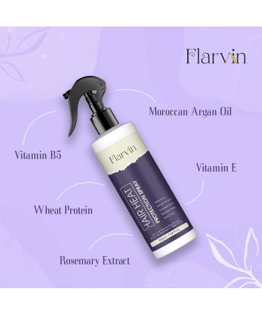 Keratin & Vitamin E Heat Protection Hair Spray - 200ml | Wheat Protein Formula | Frizz Control & Shine | International Shipping Available - Buy Online on GoSupps.com