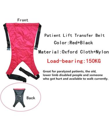 Patient Mobility Aid Strap with Handles - Adjustable Split Leg Design for Seniors & Adults - Red - Buy Online on GoSupps.com