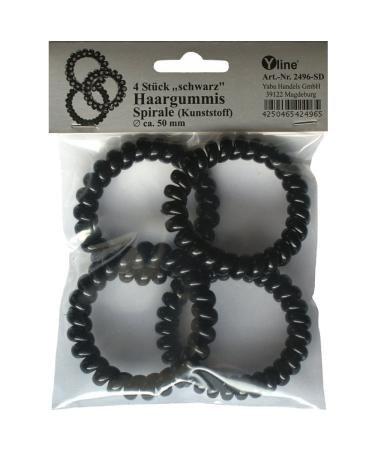 4 hair ties black hair accessories children's hair ties plastic spiral hair ties hair spiral braid spiral telephone cable 2496-SD