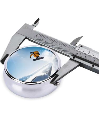 Snowboarding Mini Round Pill Box | 3 Compartment Portable Pill Organizer for Travel & Home - Buy Online on GoSupps.com