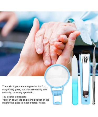 Elderly Nail Clippers with 2x Magnifying Glass Ergonomic Design for Fingers and Toenails - Buy Online on GoSupps.com