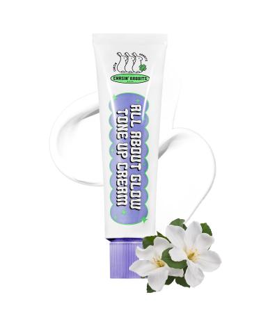 CHASIN' RABBITS All About Glow Tone-up Cream 1.69 fl. Oz, Natural Makeup Base, No Makeup Natural Look, Glow Skin, Long-Lasting Hydrating, Soft Texture, Vegan, Face & Body, K Beauty