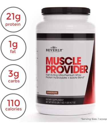 Beverly International Muscle Provider - 30 Servings Chocolate Protein Powder | Fast Absorbing Whey for Lean Muscle & Recovery | Tastes Like Ice Cream - Buy Online on GoSupps.com