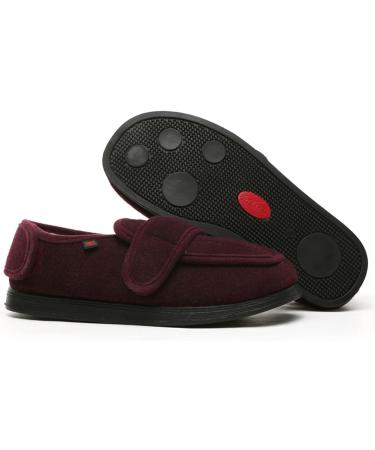 ZHENSI Women's Adjustable Slippers | Wide Memory Foam Non-Slip Shoes | Red B - Buy Online on GoSupps.com