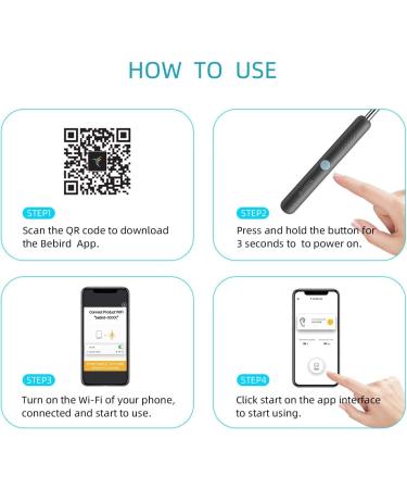 Ear Wax Removal Endoscope | BEBIRD HD Earwax Remover Tool with WiFi Camera & LED Lights | USB Rechargeable Ear Cleaner for Kids Adults & Pets - Compatible with iPhone iPad Android (Black - Buy Online on GoSupps.com