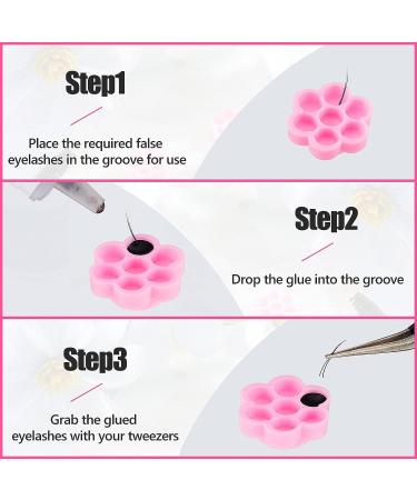 200-Piece Flower Shape Glue Cup Eyelash Extension Holder - False Lash Grafting Pallet for Women & Girls - Buy Online on GoSupps.com