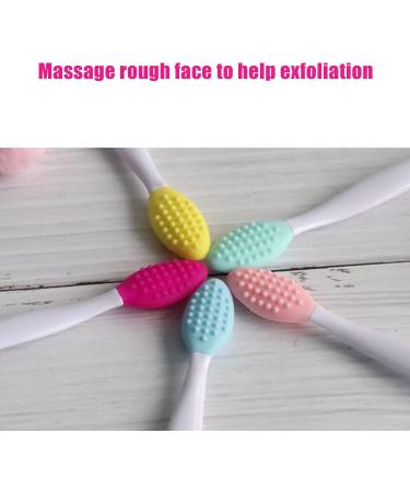 Double Side Nose Brush Silicone Beauty Nasal Blackhead Removing Long Handle Blackhead Clean Tools Skin Cleaning Tools for Home- Purple - Buy Online on GoSupps.com