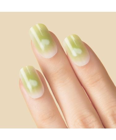 Danni & Toni half-hardened gel nail films (Love me tender) green and white glossy gel sticker nail film heart-shaped manicure nail ticker self-adhesive wraps 28 sticker love me tender
