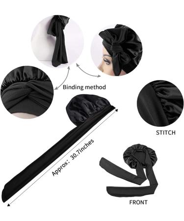 Silk Hair Bonnet for Women Green Flower Satin Cap for Sleeping, Bathing, and Curly Hair Protection - Buy Online on GoSupps.com