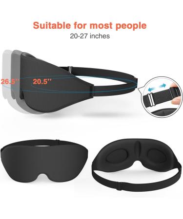 3D Contoured Sleep Eye Mask for Men & Women - Block Out Light Soft Comfort Adjustable Strap - Travel Essential (2 Pack - Buy Online on GoSupps.com