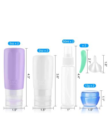 Leak Proof Travel Size Bottles Set - TSA Approved Silicone Containers for Toiletries (11 Pack) - Buy Online on GoSupps.com