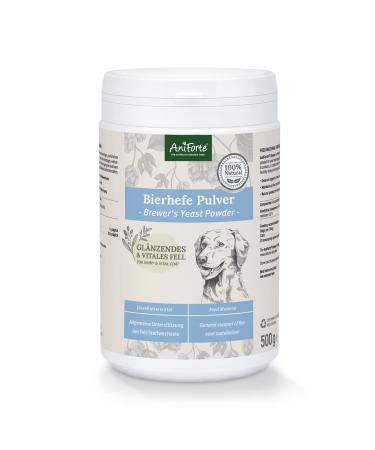 AniForte Brewer's Yeast Powder for Dogs & Cats 500g - 100% pure & natural brewers yeast biotin & vitamin B for dogs & cats for healthy skin & shiny coat