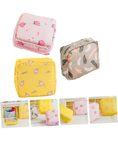Lurrose 3pcs Napkin Storage Travel Organizer Bags - Portable Zipper Pouch for Makeup & Menstrual Essentials - Buy Online on GoSupps.com