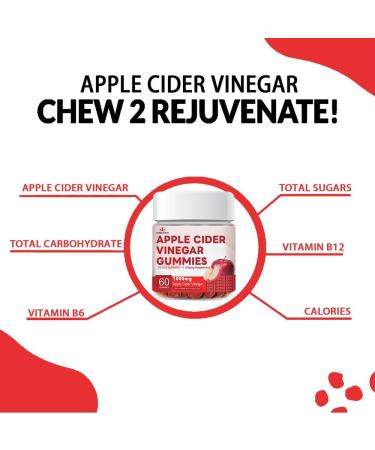 YiLing Apple Cider Vinegar Gummies 1000mg - Immune & Gut Health Support - Delicious Apple Flavor with B12/B6 & Beetroot - Buy Online on GoSupps.com
