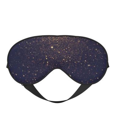 Gold Black Glitter Print Sleep Eye Mask Blindfold with Elastic Strap Headband Soft Eye Cover Eyeshade for Night Sleeping Travel