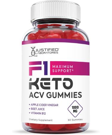 Justified Laboratories F1 Keto ACV Gummies 1000MG with Pomegranate Juice, Beet Root, B12 - 60 Ketos Gummies - Buy Online on GoSupps.com