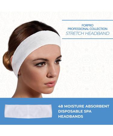 ForPro Stretch Headbands - 48-Count Moisture Absorbent Disposable Spa Headbands - Buy Online on GoSupps.com