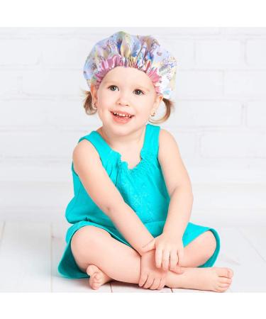 3 Pieces Kids Unicorn Satin Bonnet Set | Adjustable Sleeping Cap for Natural Hair | Pink Night Hats for Teens, Toddlers, Child, Babies | Reversible Double C-unicorn - Buy Online on GoSupps.com