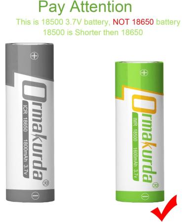 18500 Rechargeable Li-ion Batteries 3.7V 1600mAh - Flat Top 8 Pack for Solar Garden Lights & Flashlights - Buy Online on GoSupps.com