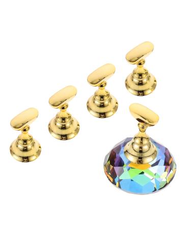 Housoutil 1 Set Nail Holder Magnetic Nail Stand Diy Nail Art Stand Manicure Training Stand Nail Display Stand Magnetic Base Nail Art Practice Stand Gem Japanese Crystal 3.5X3.5X2CM Colorful