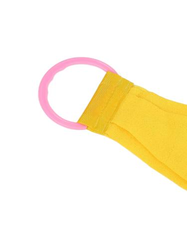 Double Sided Exfoliating Back Scrubber with Coarse Sand | Handle for Body Washing Shower - Yellow - Buy Online on GoSupps.com