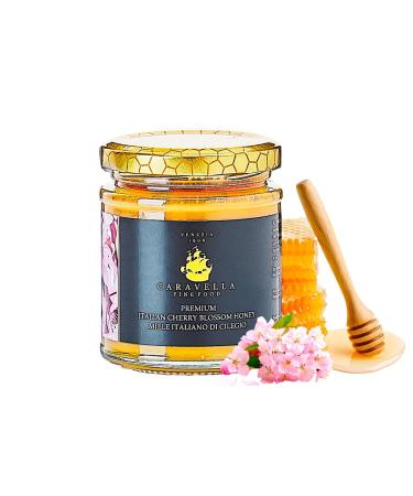 Miel de Fleurs de Cerisier 250 g Caravella Fine Food | Italien Fleurs de Printemps Pur Cru Riche en Antioxydants| Ambr Clair aux Notes Florales Fruit es |Id al pour Th Fromage Petit-D jeuner Dessert