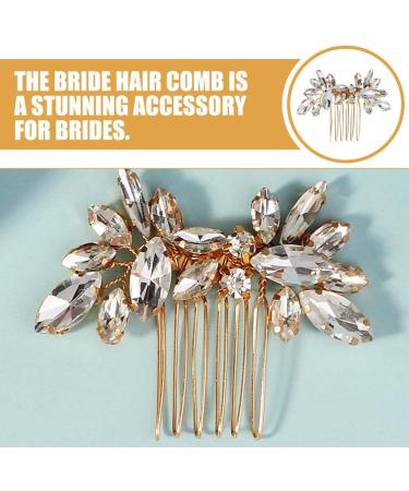 DEARMAMY Hair Comb Flower Rhinestone Hair Decoration Bride Hair Side Comb Hair Accessory - Buy Online on GoSupps.com
