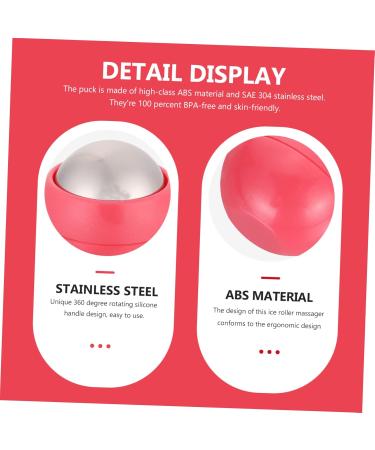 Frcolor 5ST Hand Massage Ball & Face Roller - Trigger Point Full Body Massager Hot/Cold Therapy Tool for Muscle Pain Relief - Pink Stainless Steel - Buy Online on GoSupps.com