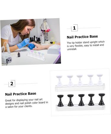 Housoutil Nail Art Holder Base 2 Sets Nail Holder Display Stand Manicure Acrylic Nail Art Stand 2.4X1.4X1.4CM Assorted Color 1 - Buy Online on GoSupps.com