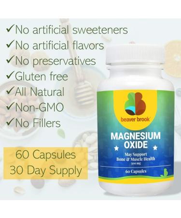 Beaver Brook Magnesium Oxide 500mg - Supports Healthy Bones & Teeth - Non-GMO, Gluten-Free - 120 Softgels - Buy Online on GoSupps.com