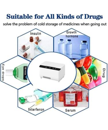 Insulin Cooler Travel Case Medicine Refrigerator with 2-8 Intelligent Constant Temperature Alarm System & LED Display for Car Home Travel (Color : 4battery) - Buy Online on GoSupps.com