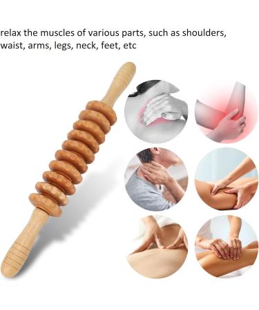 Holz Therapy Roller | Professional 10-Roll Wood Massage Roller for Lymphatic Drainage | 16.1-Inch Trigger Point Fascia & Cellulite Relief - Buy Online on GoSupps.com