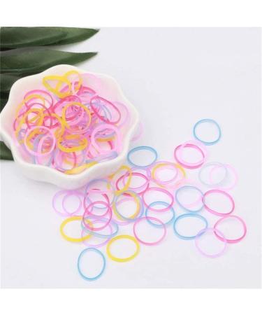 Rubber Hair Bands Mini Elastic Hair Ties with Braiding Ponytail Pick Maker Tools and Small Hairbands Cutter Remover for Kids Toddlers Girls Women multicolour - Buy Online on GoSupps.com