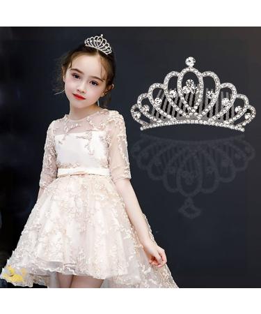 Crystal Rhinestone Crown Tiara for Girls - Princess Headband Comb for Wedding, Prom & Parties - Buy Online on GoSupps.com