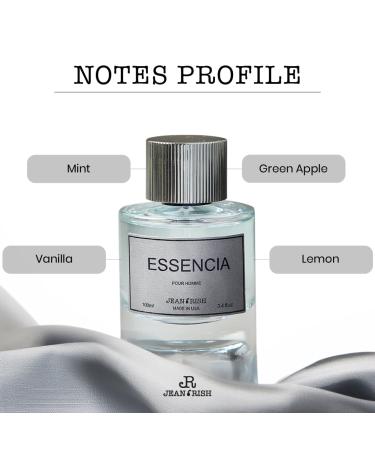 Jean Rish Essencia Pour Homme Eau De Parfume for Men (3.4 Fl Oz / 100ml) with Orange Mint & Madagascar Vanilla Notes - Long Lasting and Luxury Fragrance - Buy Online on GoSupps.com