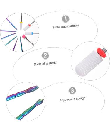 POPETPOP 1 nail polish set nail drill bits nails kits nail grinding head nail file manicure tool electric nail drill nail kit nail bit Nail Drill Grinding Tool Nail supplies Metal colorful - Buy Online on GoSupps.com