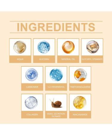 Collagen Snail Moisturizing Cream - Deep Hydration Supports Skin Elasticity Suitable For All Skin Types(1pcs) 1 Count (Pack of 1) - Buy Online on GoSupps.com