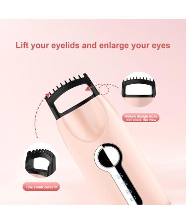 Beauty Eyelash Curler - Electric Beauty Women's Eyelashes Curler Quick Heating Eyelash Heat Curler for Long-Lasting Curl Rechargeable Portable Lashes Heating Curler for Naturally Lifted Eyelashes Pink - Buy Online on GoSupps.com