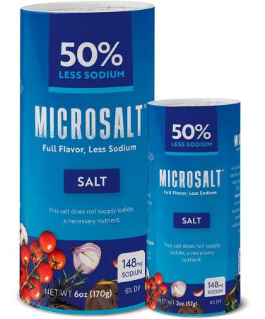 Microsalt 40% Less Sodium Salt Regular Salt Substitute Seasoning Salt for Snacks Full Flavor Less Sodium (2 x 60 g.) - Buy Online on GoSupps.com