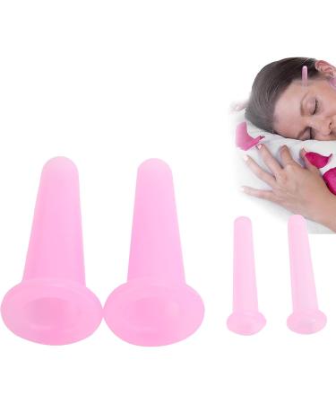 4PC Silicone Massage Cups Set - Moisture Absorption Cupping Therapy for Body Care & Daily Household Use (Pink) - Buy Online on GoSupps.com