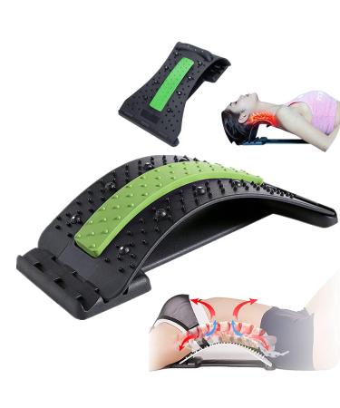 YGMXZL backhillers posture correction neck and shoulder relaxer (2 in 1) back massage support with magnetic pearls back stretcher 3 steps adjustable (green)