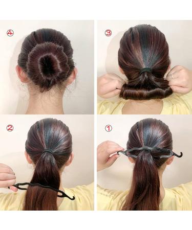 6 Pack Black Plastic Dutt Maker - Double Hook Hairstyling Tools for Twisted Braids Ponytails & More - Buy Online on GoSupps.com