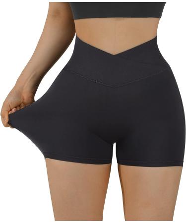 Women's Butt Scrunch Seamless 5 Inch Workout Shorts - High Waist Stretch Booty Short for Gym/Yoga/Running/Biking - Black Medium - Buy Online on GoSupps.com