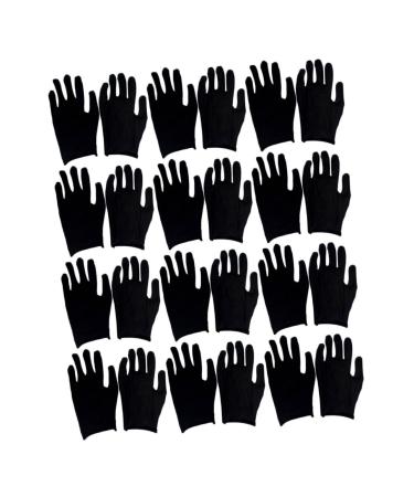 TOVINANNA 12 Pairs Cleaning Gloves Black Cotton Gloves Safety Work Gloves Beauty Gloves Cotton Labor Gloves Utility Work Gloves Heavy Duty Work Gloves Welders Gloves Hand Gloves Washable Man 19x11cm